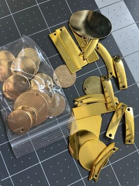 Gold Tone Jewelry Blanks and Pendants for Stamping